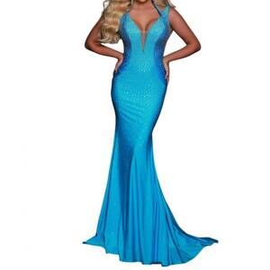 NEW JOHNATHAN KAYNE enchantment mermaid gown in turquoise